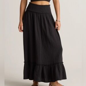 Quince Black Gauze Maxi Skirt